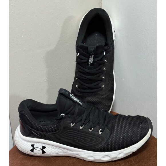 UNDER ARMOUR CHARGED RUNNING SPORT SHOES MENS BIG SIZE 12 BLACK WHITE COMFORT - Picture 1 of 10